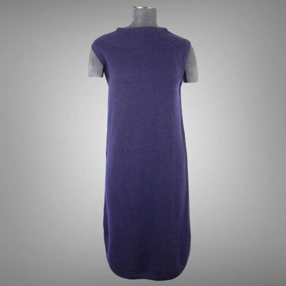 New Genuine Hermes Brand New Cashmere Knit Dress Navy Made In Italy Size EU 38